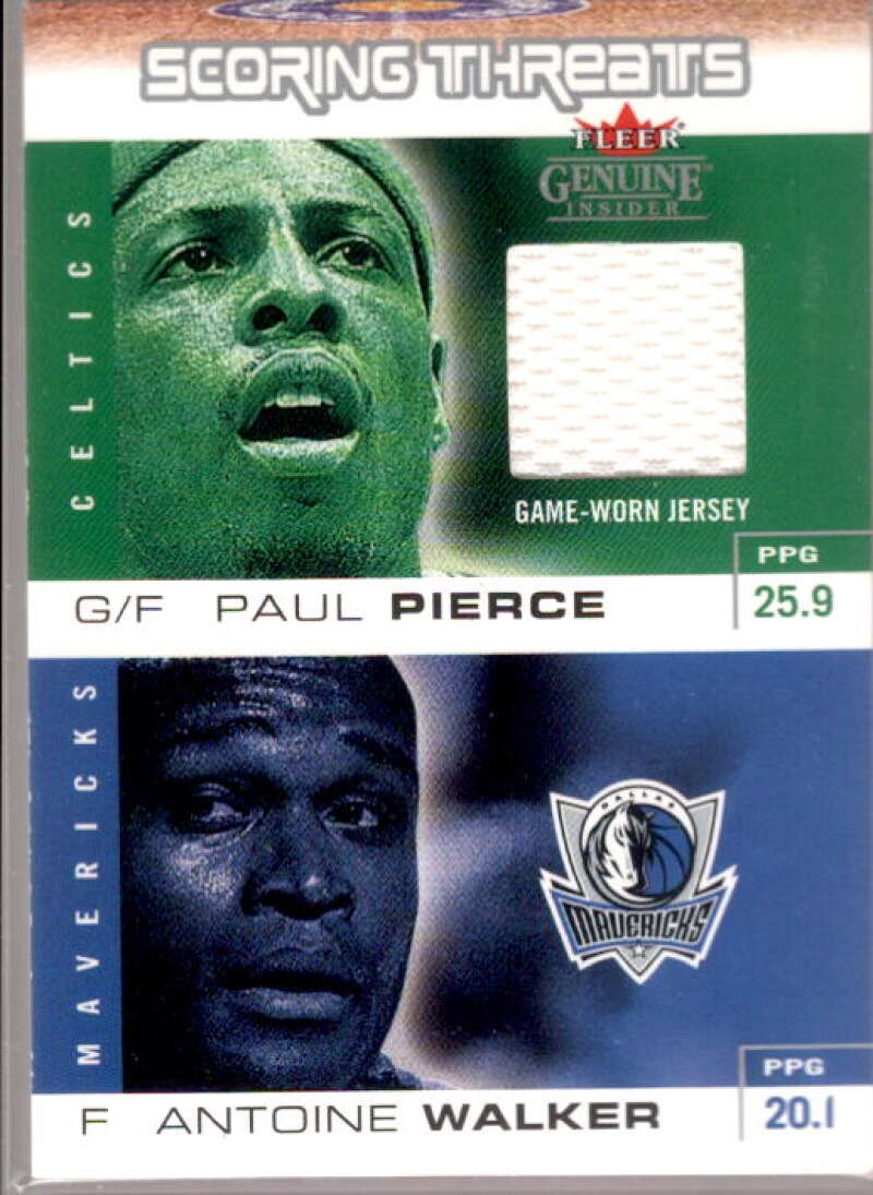 Pierce Jersey/Walker 2003-04 Fleer Genuine Insider Scoring Threats Game Used #6  Image 1