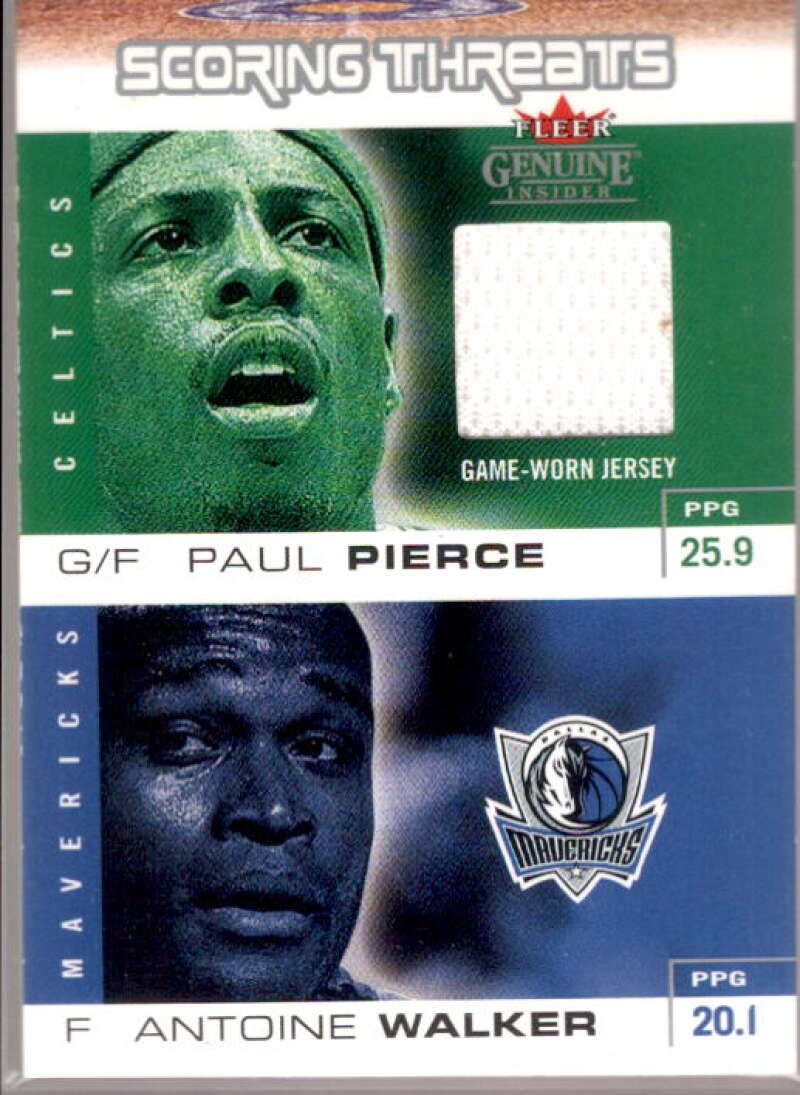 Pierce Jersey/Walker 2003-04 Fleer Genuine Insider Scoring Threats Game Used #6  Image 1