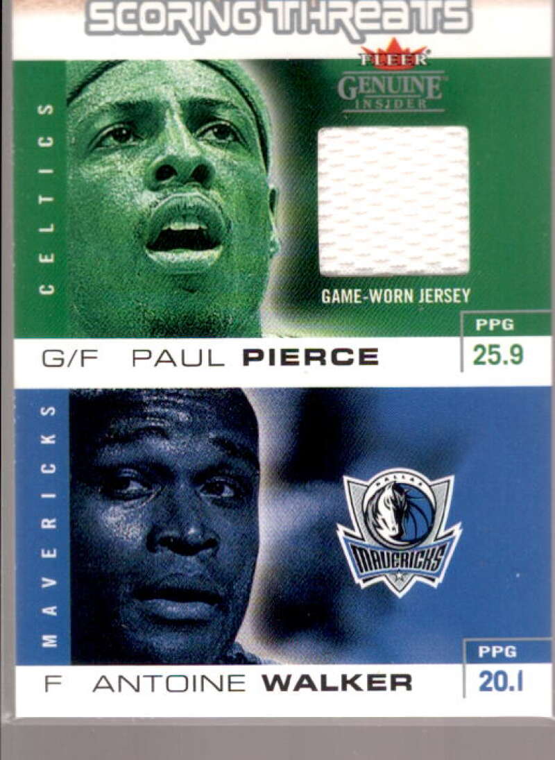 Pierce Jersey/Walker 2003-04 Fleer Genuine Insider Scoring Threats Game Used #6  Image 1