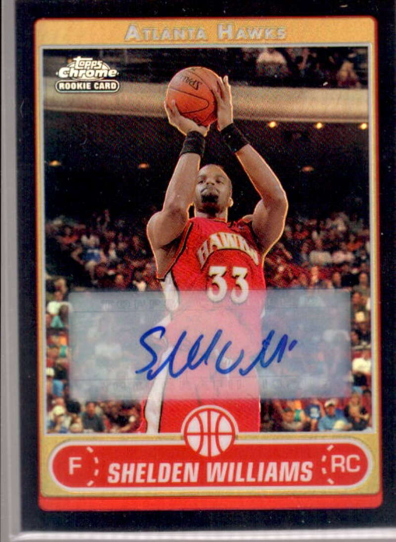 Shelden Williams Card 2006-07 Topps Chrome Autographs Refractors Black #171  Image 1