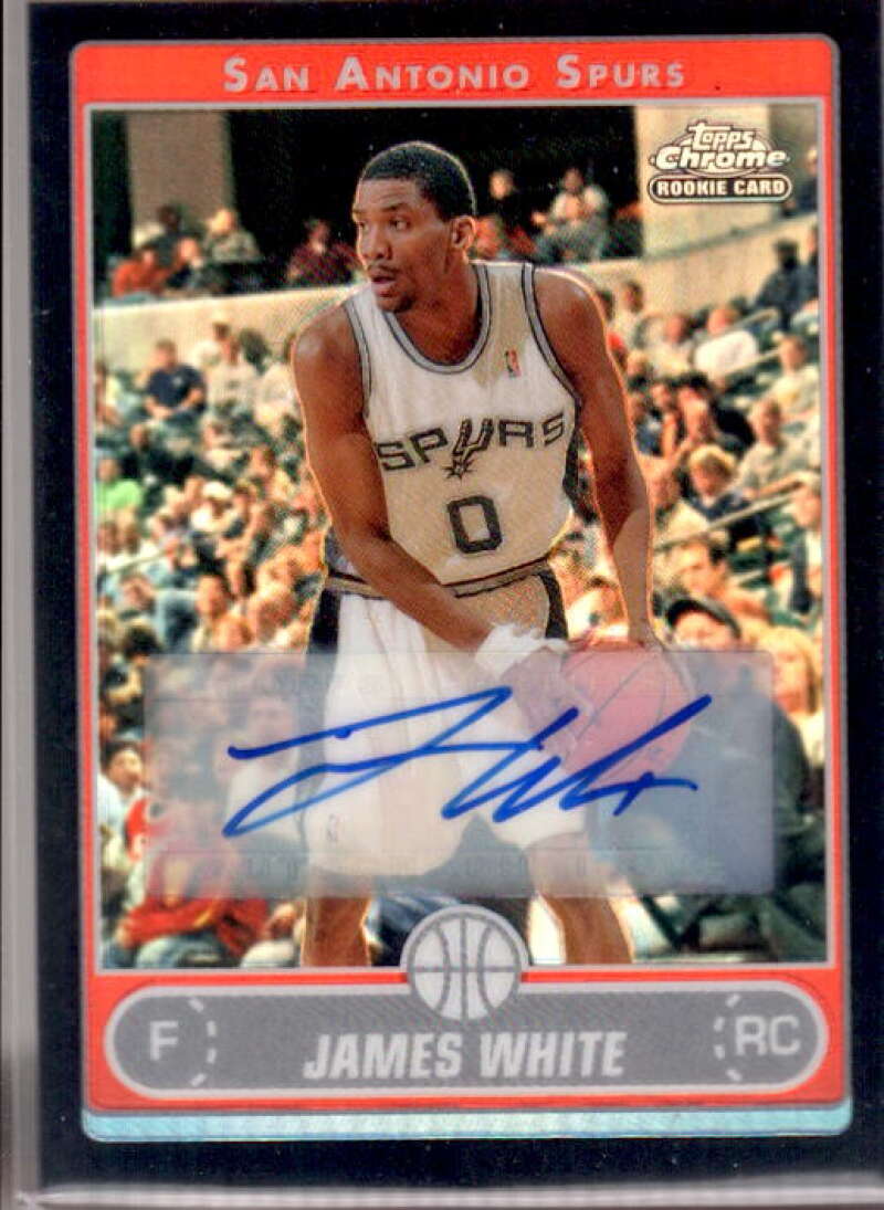 James White Card 2006-07 Topps Chrome Autographs Refractors Black #194  Image 1