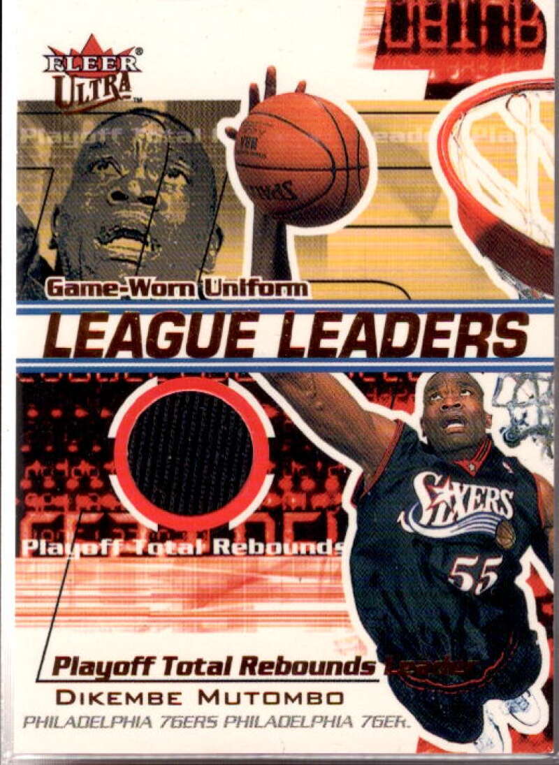 Dikembe Mutombo Card 2001-02 Ultra League Leaders Game Worn #11  Image 1
