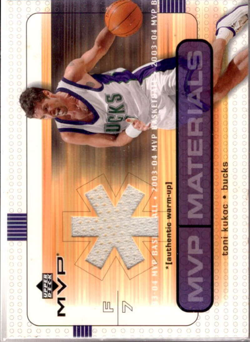 Toni Kukoc Card 2003-04 Upper Deck MVP Materials Warmups #TKWU  Image 1