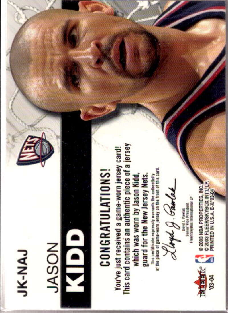 Jason Kidd Card 2003-04 E-X Net Assets Game-Used #2  Image 2