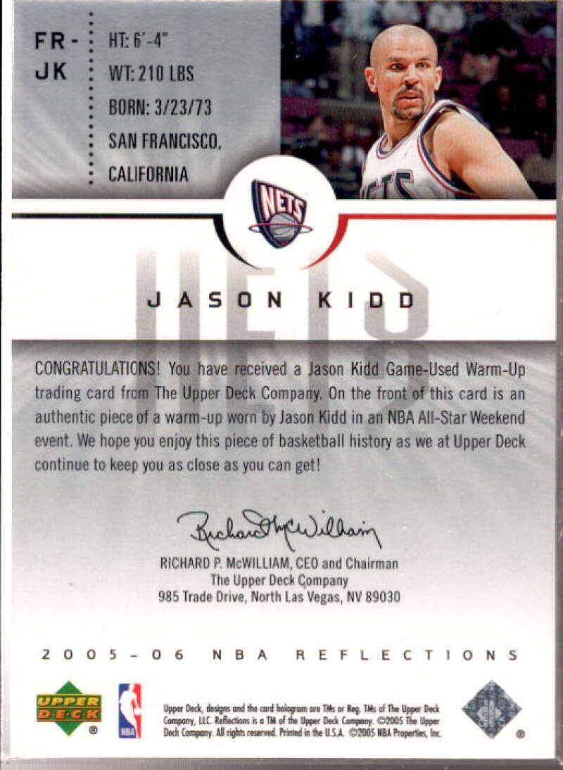 Jason Kidd Card 2005-06 Reflections Fabrics #JK  Image 2