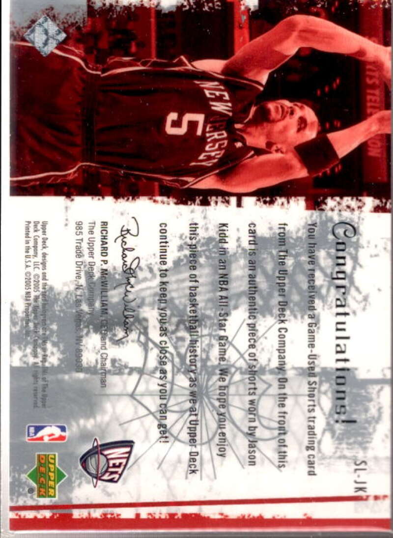Jason Kidd Card 2005-06 Upper Deck Slam Dunk Swatches #JK  Image 2