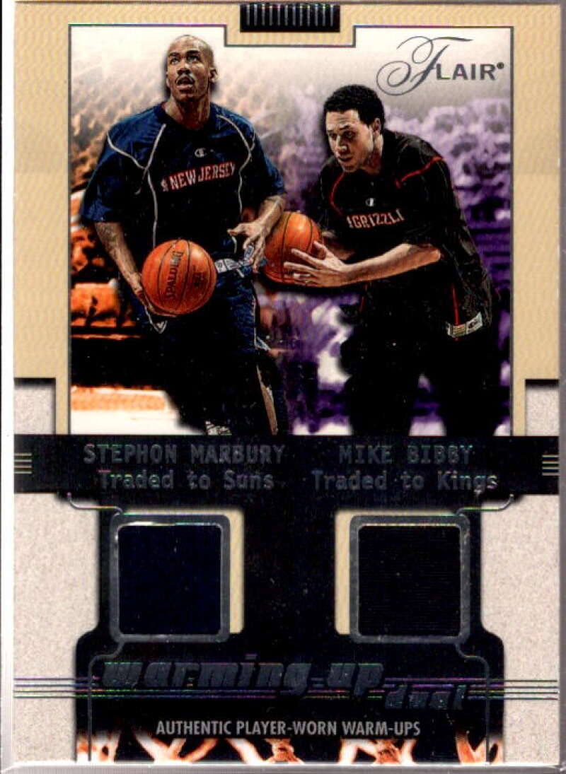 Stephon Marbury/Mike Bibby Card 2001-02 Flair Warming Up Dual #7  Image 1