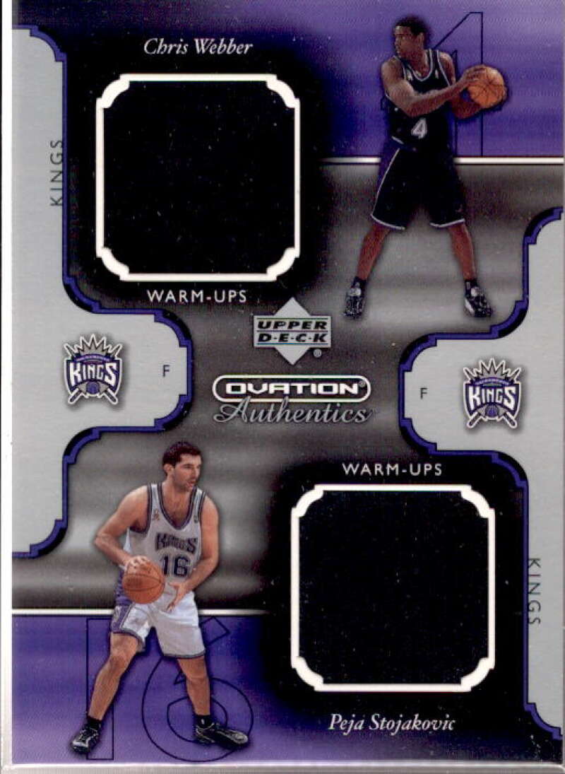 Peja Stojakovic/Webber 2002-03 Upper Deck Ovation Authentic Warm Up Dual #CW/PS  Image 1