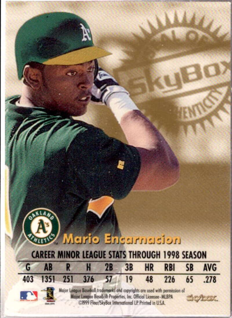 Mario Encarnacion Card 1999 SkyBox Premium Autographics #16  Image 2