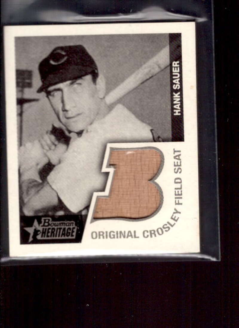 Hank Sauer Seat Card 2001 Bowman Heritage '48 Reprints Relics #BHMHS  Image 1