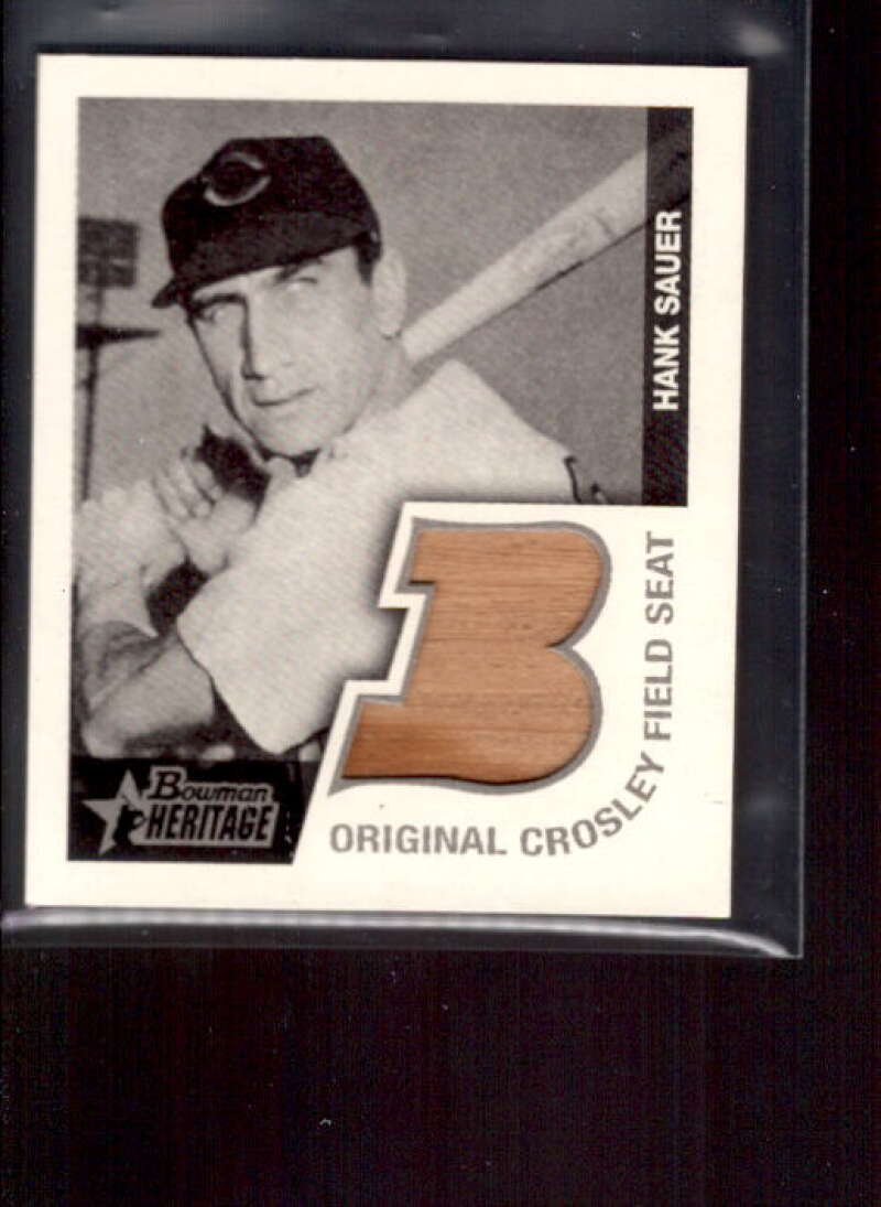 Hank Sauer Seat Card 2001 Bowman Heritage '48 Reprints Relics #BHMHS  Image 1