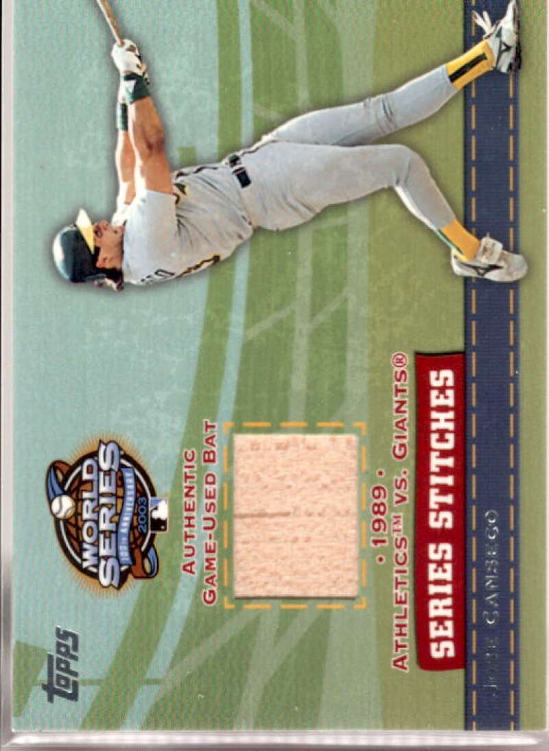 Jose Canseco Bat Card 2004 Topps Series Stitches Relics #JCA  Image 1