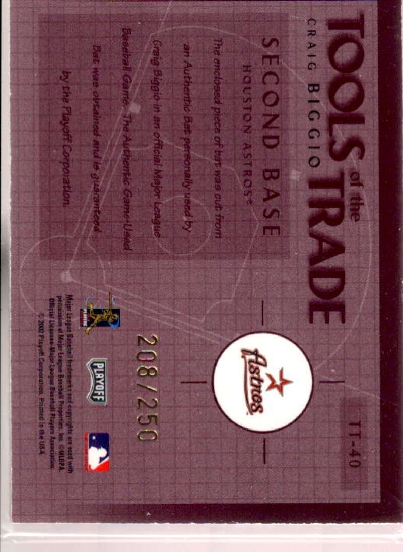 Craig Biggio Bat 2002 Absolute Memorabilia Tools of the Trade Materials #TT40  Image 2