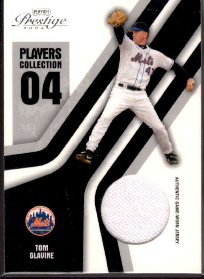 Tom Glavine Mets Card 2004 Playoff Honors Players Collection Jersey Bl –