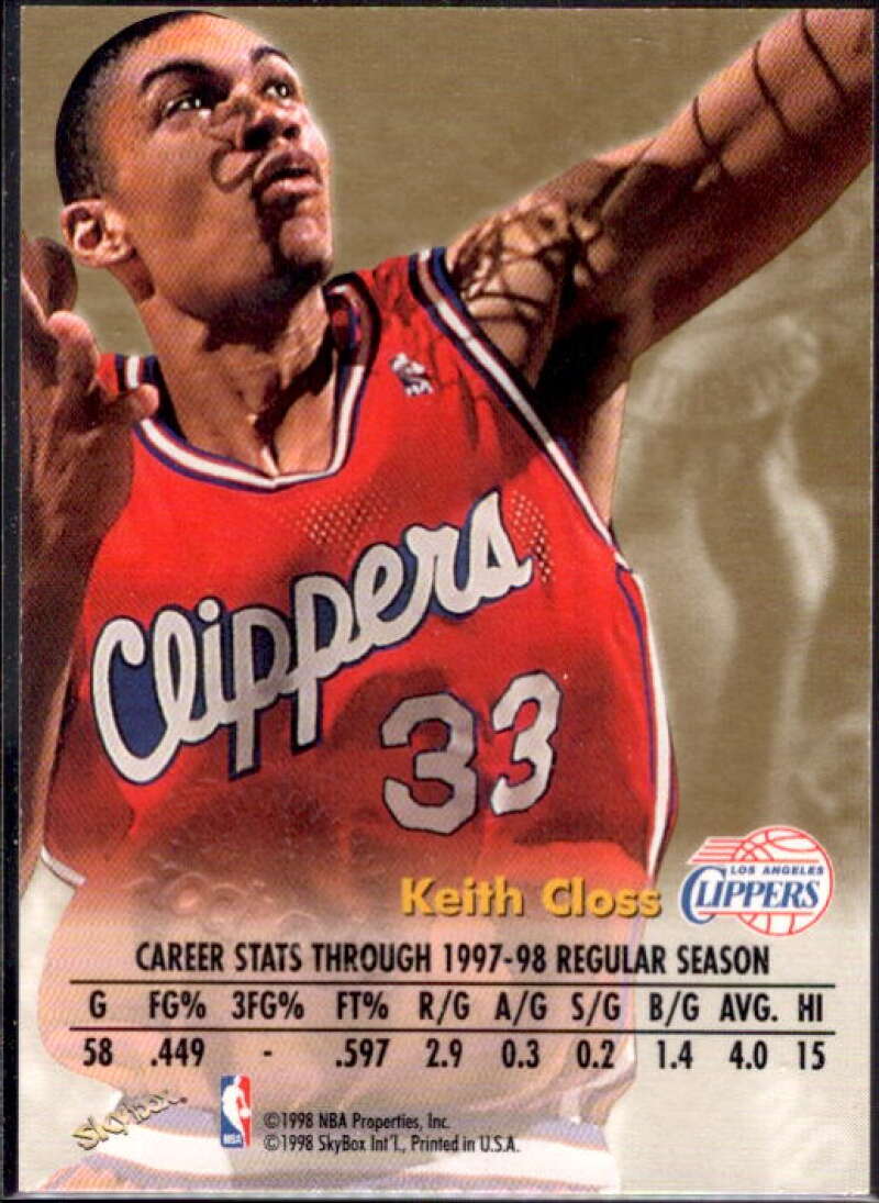 Keith Closs Card 1998-99 SkyBox Premium Autographics #28  Image 2