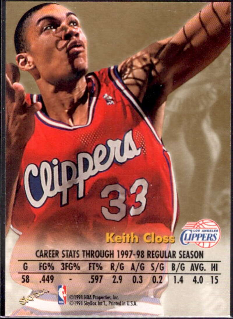 Keith Closs Card 1998-99 SkyBox Premium Autographics #28  Image 2