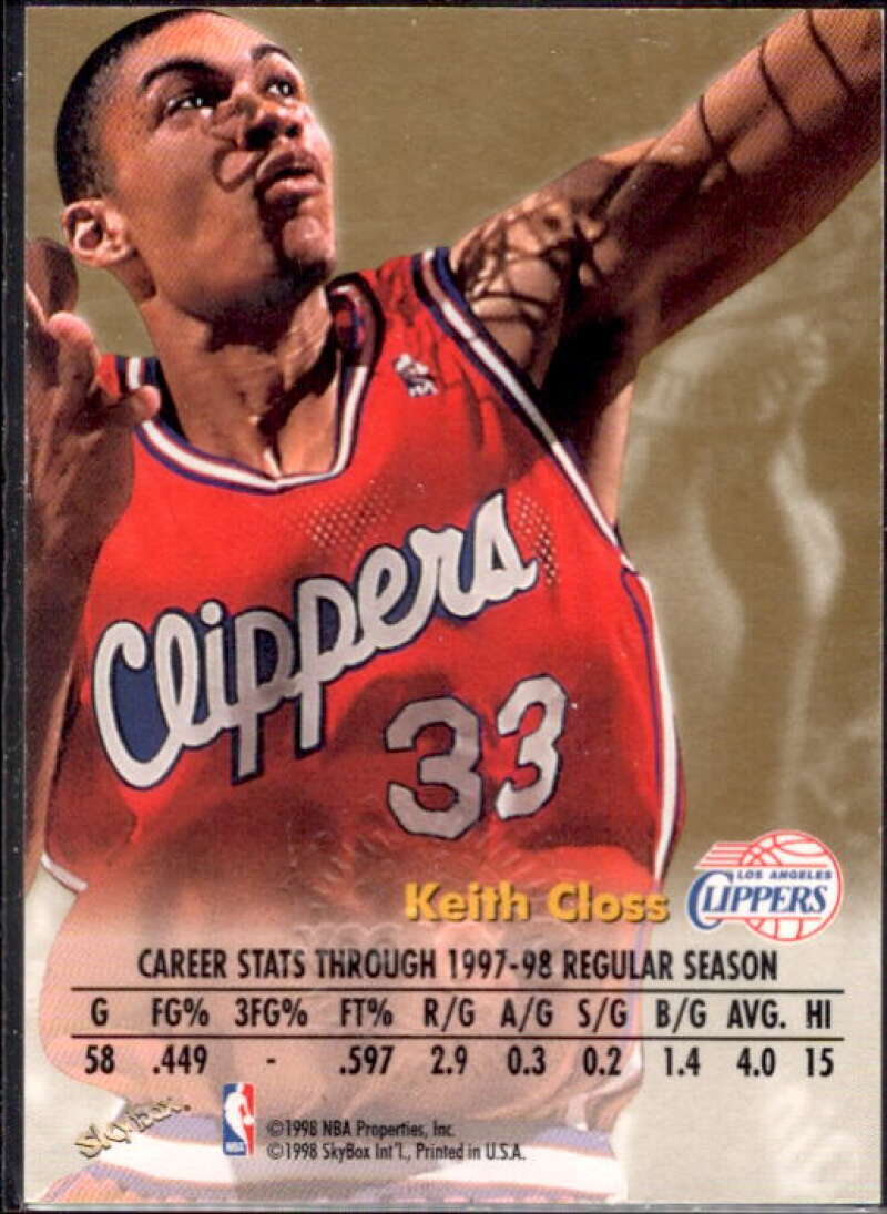 Keith Closs Card 1998-99 SkyBox Premium Autographics #28  Image 2