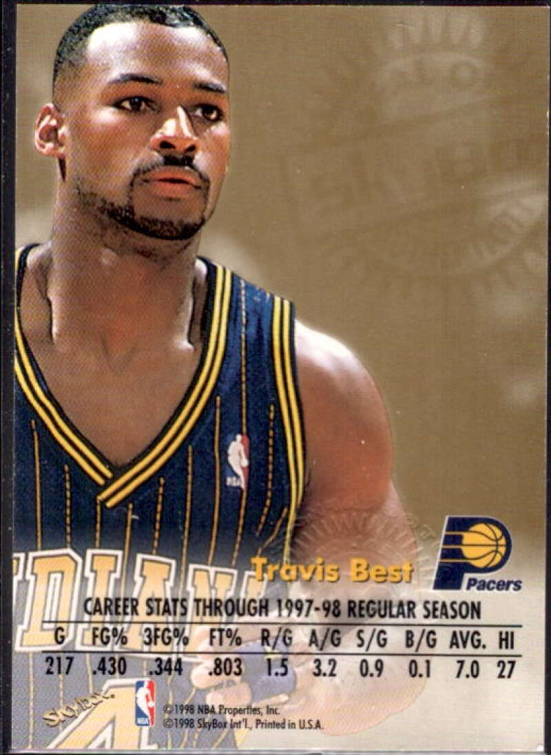 Travis Best Card 1998-99 SkyBox Premium Autographics #13  Image 2