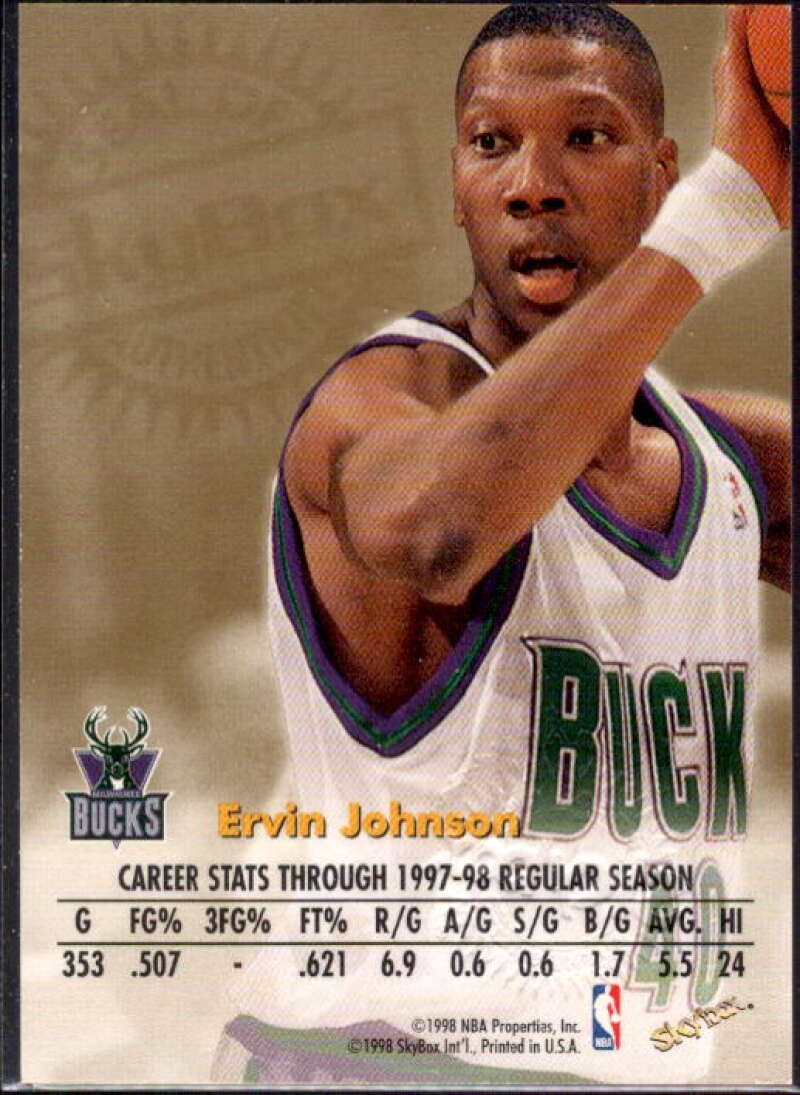 Ervin Johnson Card 1998-99 SkyBox Premium Autographics #64  Image 2