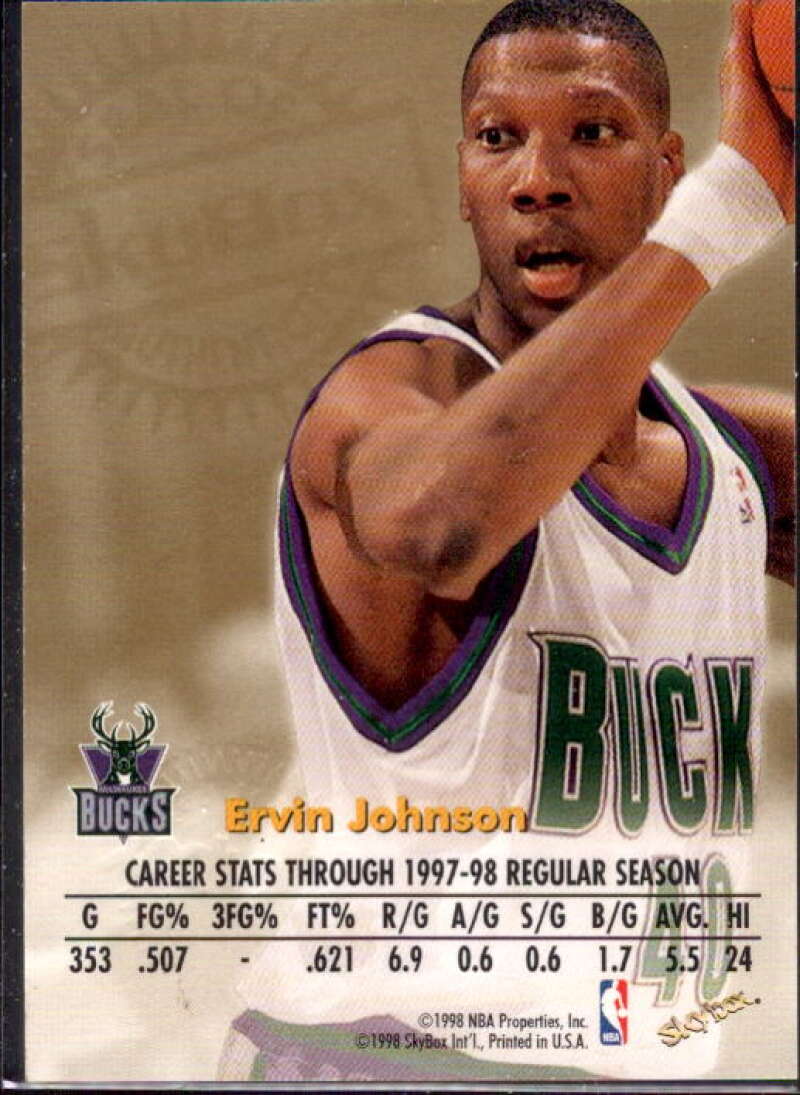 Ervin Johnson Card 1998-99 SkyBox Premium Autographics #64  Image 2