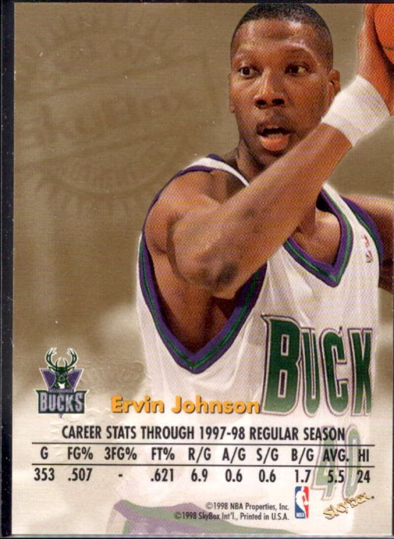 Ervin Johnson Card 1998-99 SkyBox Premium Autographics #64  Image 2