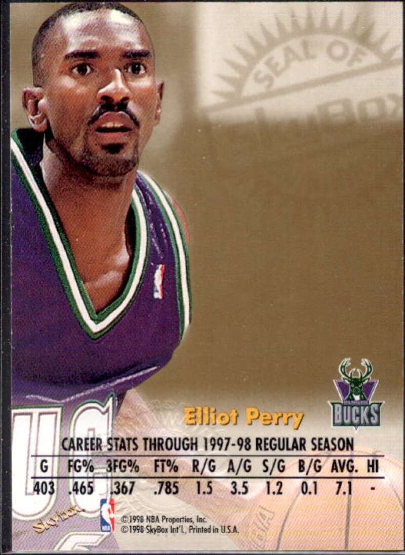 Elliot Perry Card 1998-99 SkyBox Premium Autographics #93  Image 2