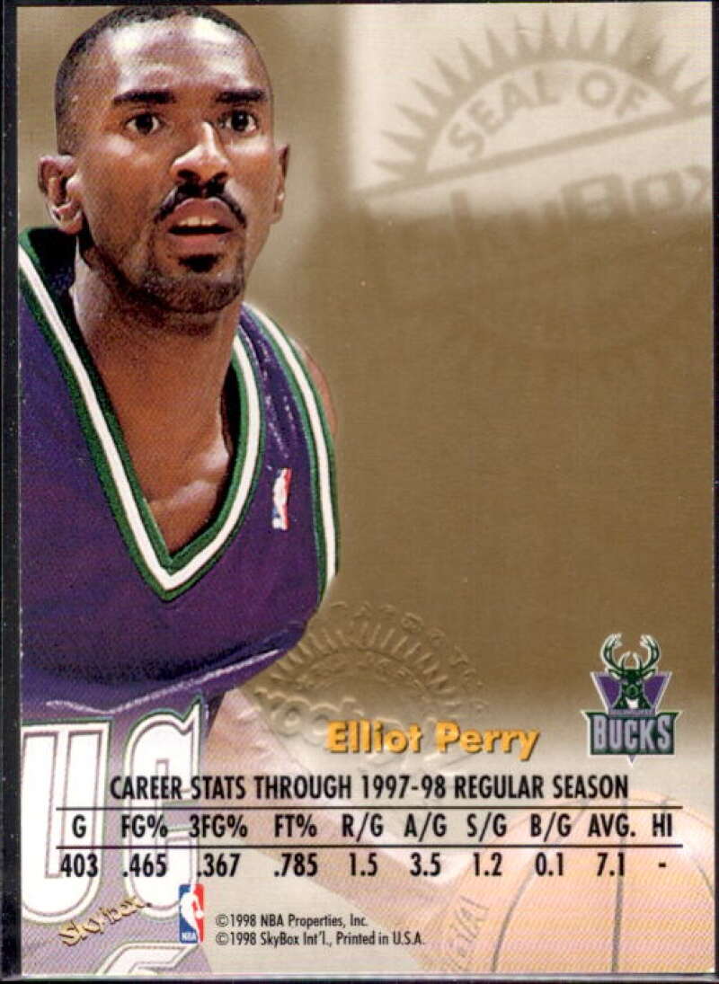 Elliot Perry Card 1998-99 SkyBox Premium Autographics #93  Image 2