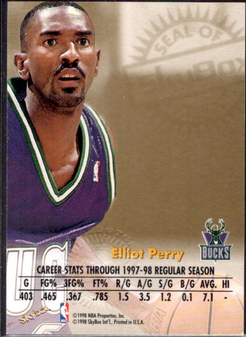 Elliot Perry Card 1998-99 SkyBox Premium Autographics #93  Image 2