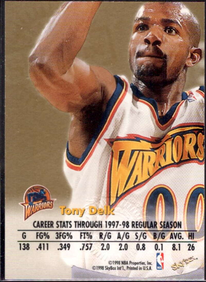 Tony Delk Card 1998-99 SkyBox Premium Autographics #33  Image 2