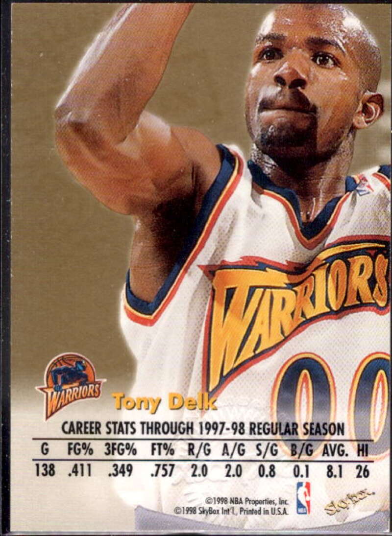 Tony Delk Card 1998-99 SkyBox Premium Autographics #33  Image 2