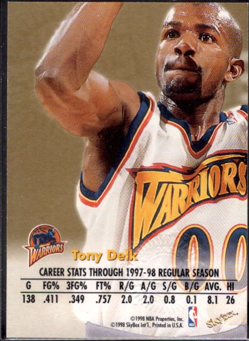 Tony Delk Card 1998-99 SkyBox Premium Autographics #33  Image 2