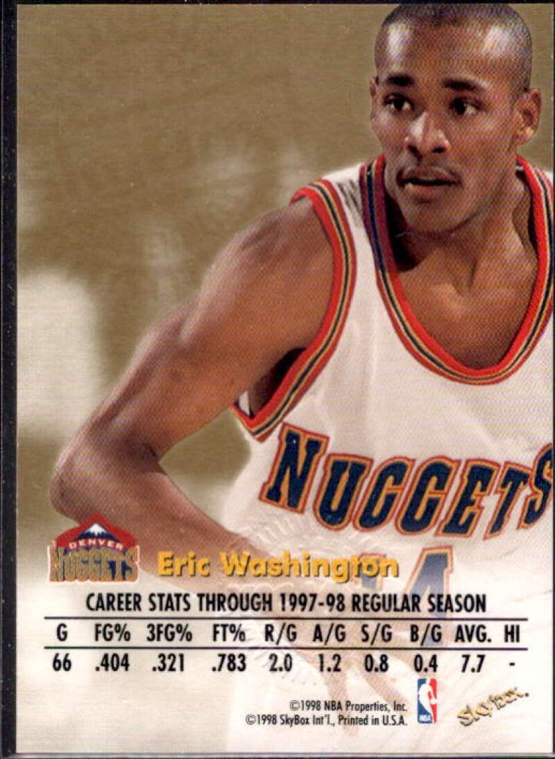 Eric Washington Card 1998-99 SkyBox Premium Autographics #130  Image 2