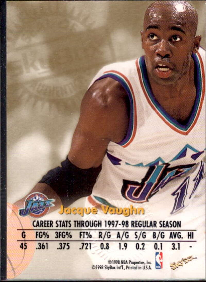 Jacque Vaughn Card 1998-99 SkyBox Premium Autographics #128  Image 2