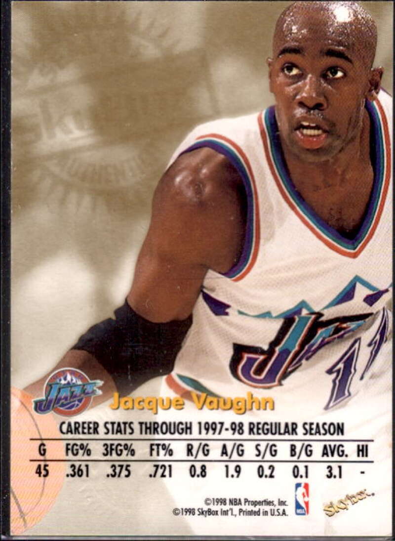 Jacque Vaughn Card 1998-99 SkyBox Premium Autographics #128  Image 2