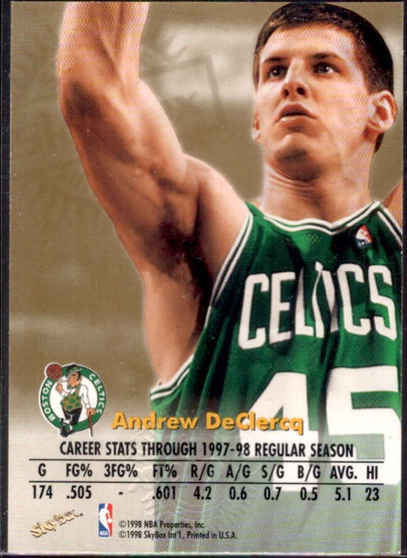 Andrew DeClercq Card 1998-99 SkyBox Premium Autographics #32  Image 2