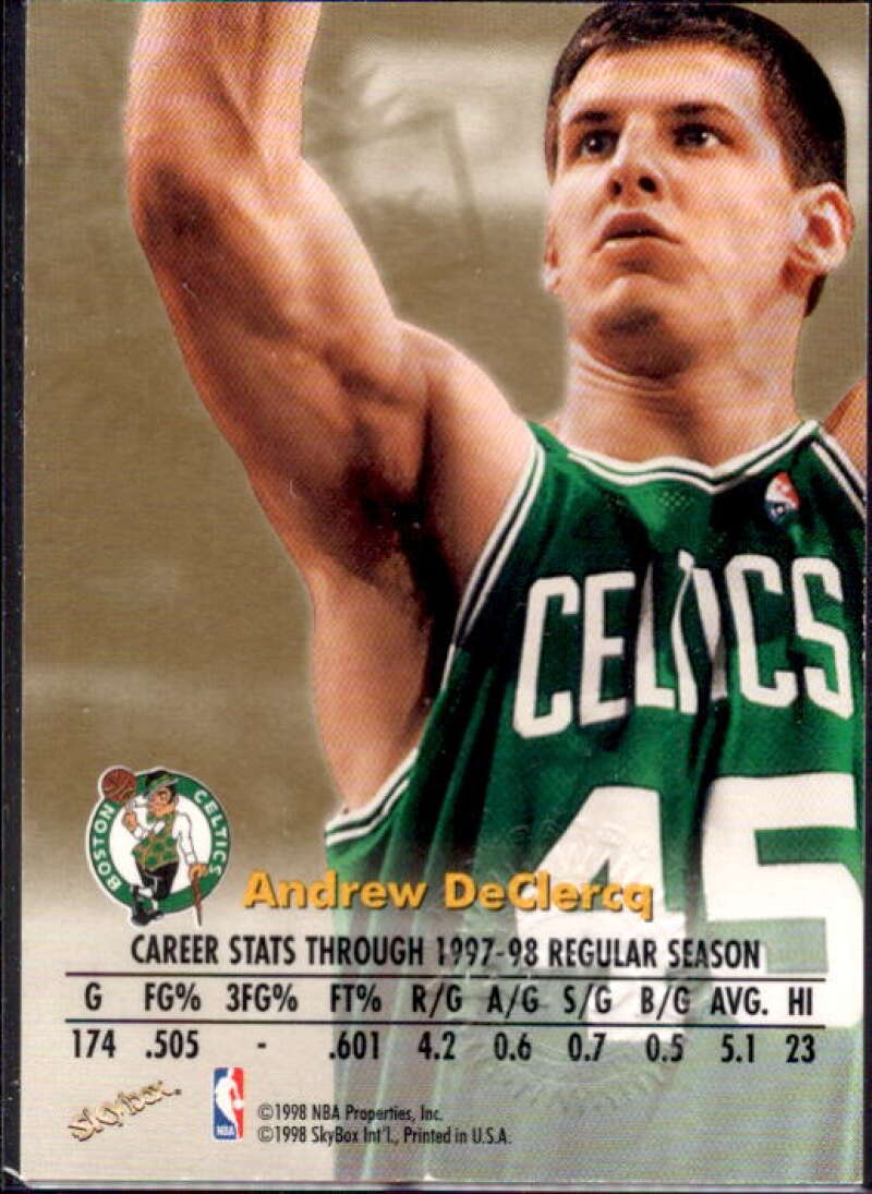 Andrew DeClercq Card 1998-99 SkyBox Premium Autographics #32  Image 2