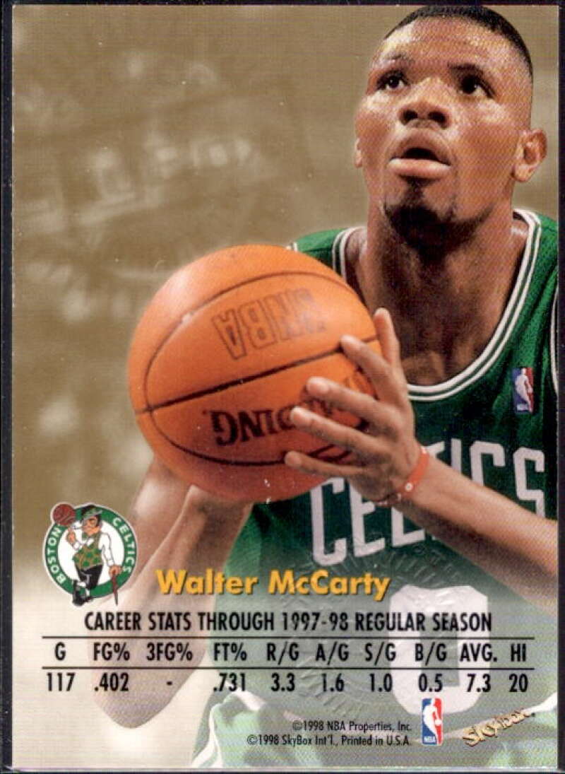 Walter McCarty Card 1998-99 SkyBox Premium Autographics #81  Image 2