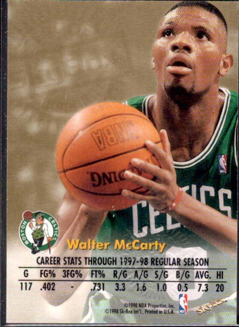 Walter McCarty Card 1998-99 SkyBox Premium Autographics #81  Image 2