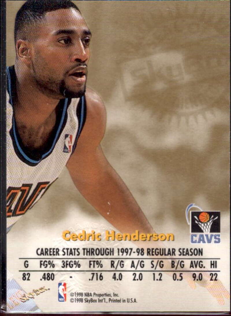 Cedric Henderson Card 1998-99 SkyBox Premium Autographics #53  Image 2