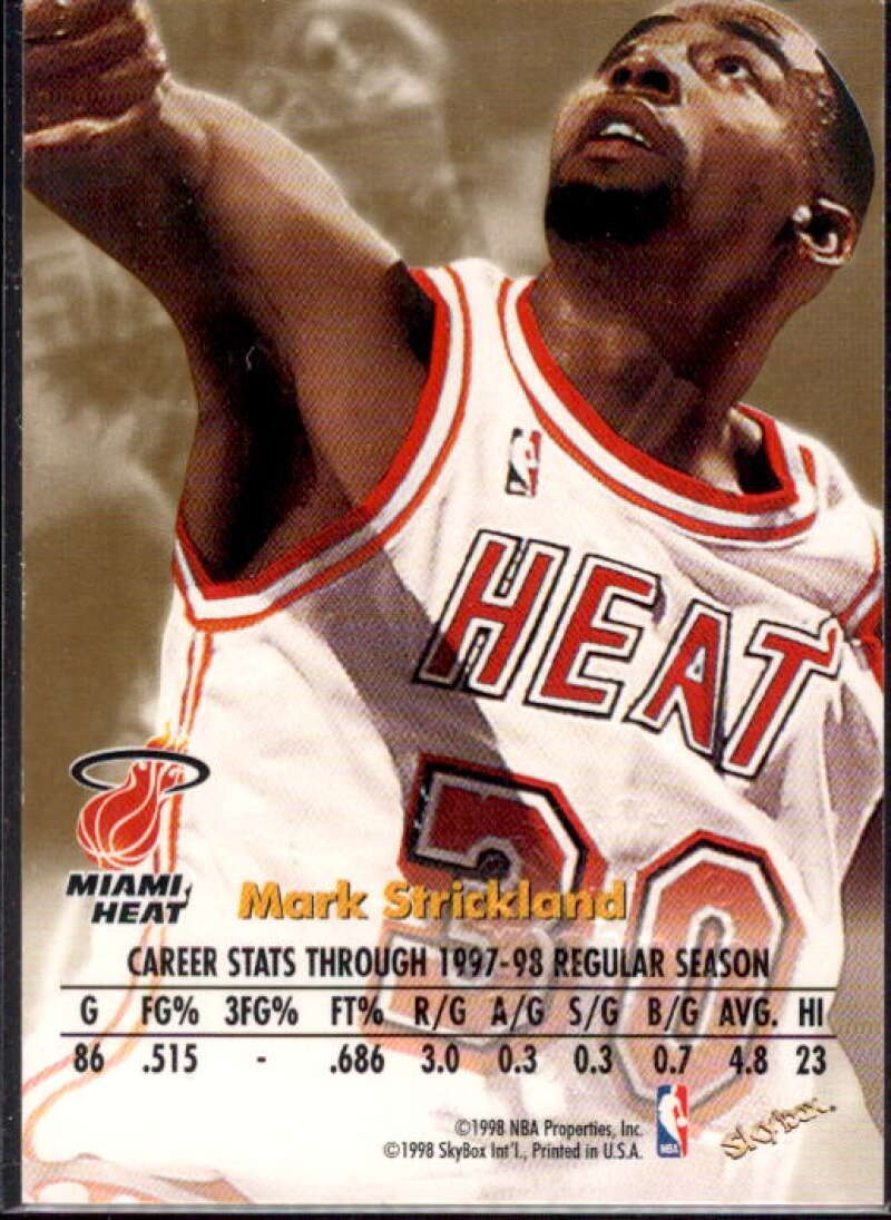 Mark Strickland Card 1998-99 SkyBox Premium Autographics #121  Image 2