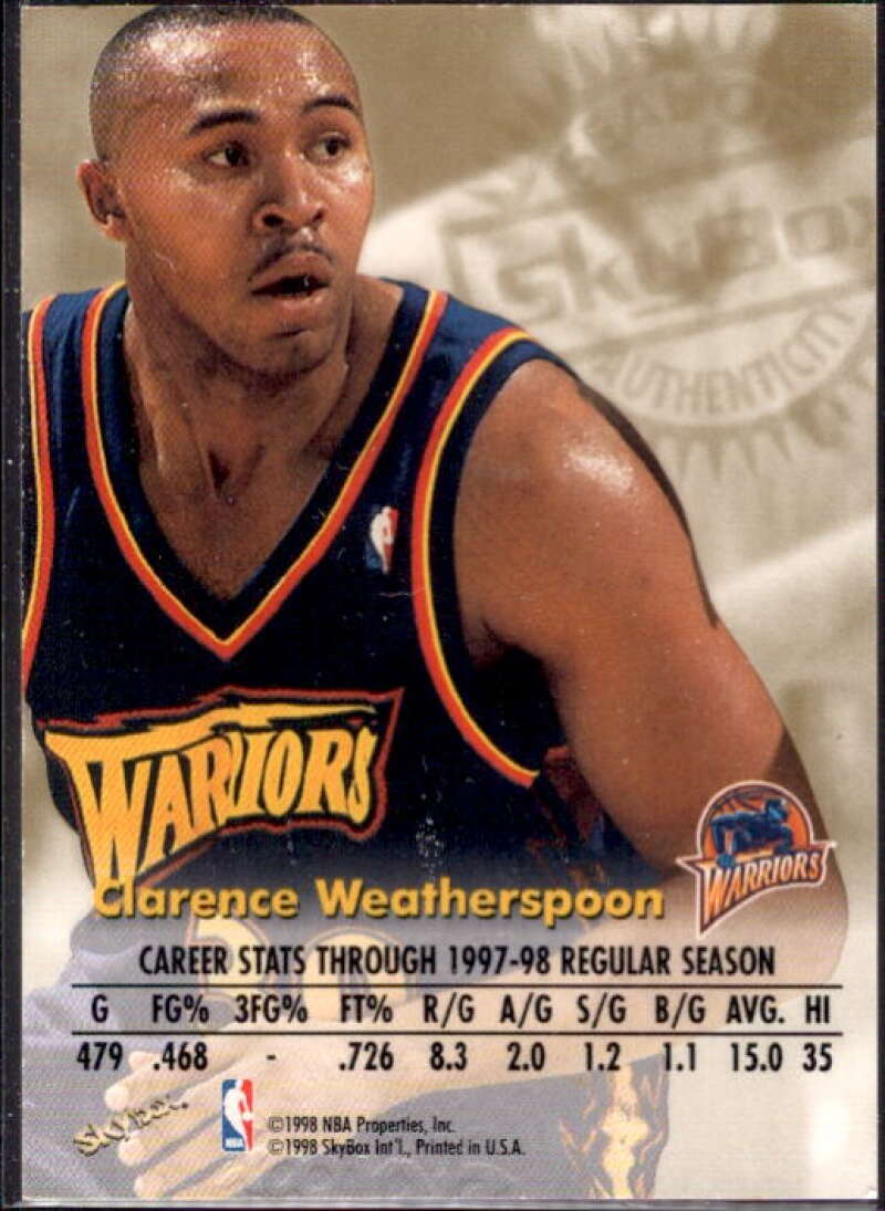 Clarence Weatherspoon Card 1998-99 SkyBox Premium Autographics #131  Image 2