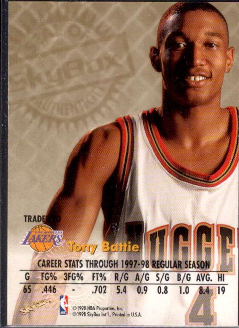 Tony Battie Card 1998-99 SkyBox Premium Autographics #11  Image 2