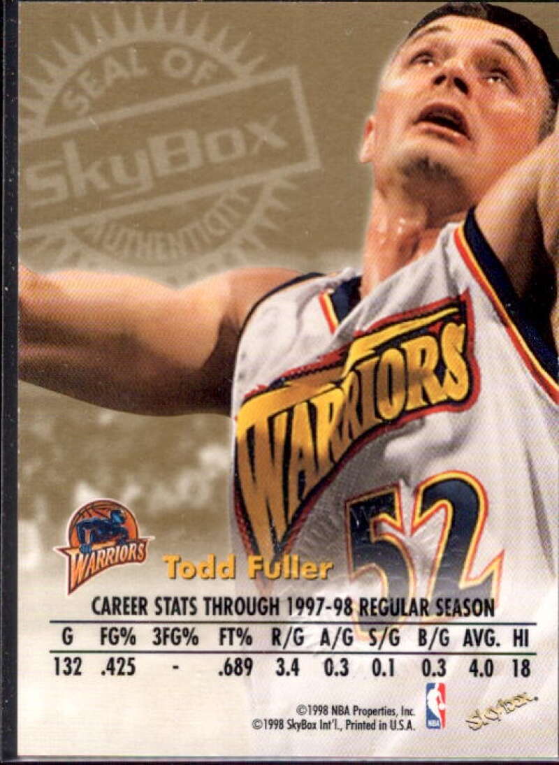 Todd Fuller Card 1998-99 SkyBox Premium Autographics #43  Image 2