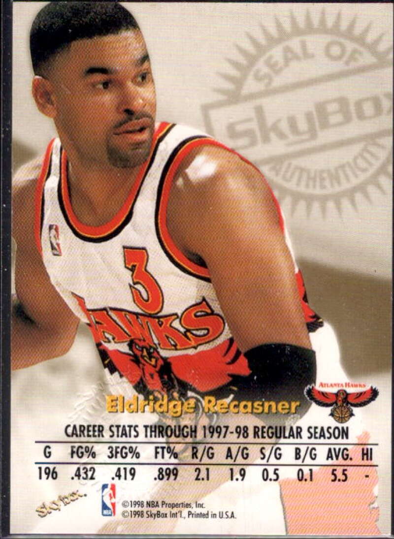 Eldridge Recasner Card 1998-99 SkyBox Premium Autographics #101  Image 2