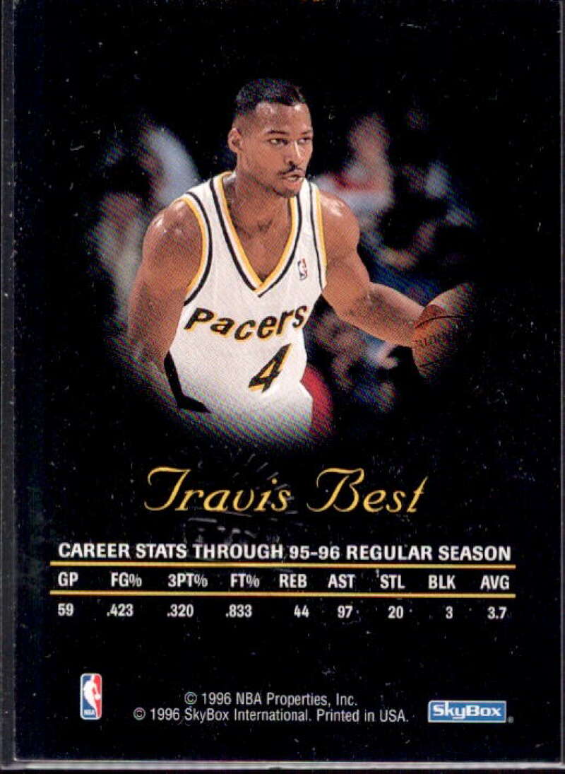 Travis Best Card 1996-97 SkyBox Premium Autographics #8  Image 2