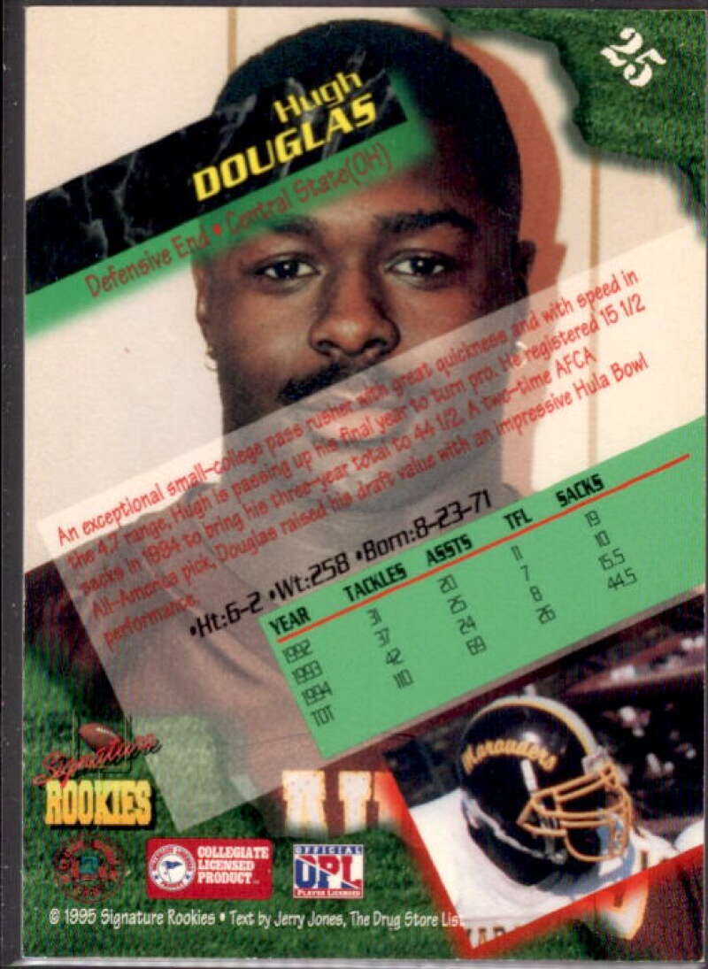 Hugh Douglas Card 1995 Signature Rookies Autographs #25  Image 2