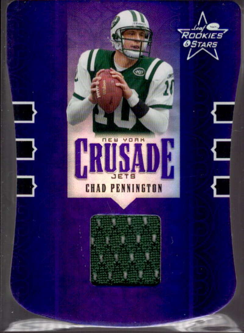 Chad Pennington Card 2005 Leaf Rookies and Stars Crusade Materials Die Cut #C8  Image 1