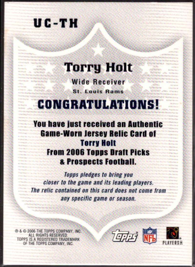 Torry Holt L 2006 Topps Draft Picks and Prospects Upperclassmen Jersey #UCTH  Image 2