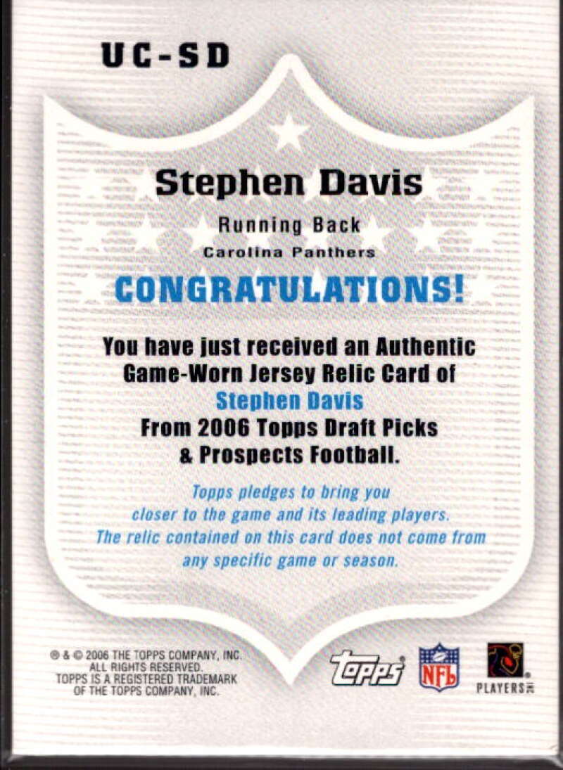 Stephen Davis J 2006 Topps Draft Picks and Prospects Upperclassmen Jersey #UCSD  Image 2