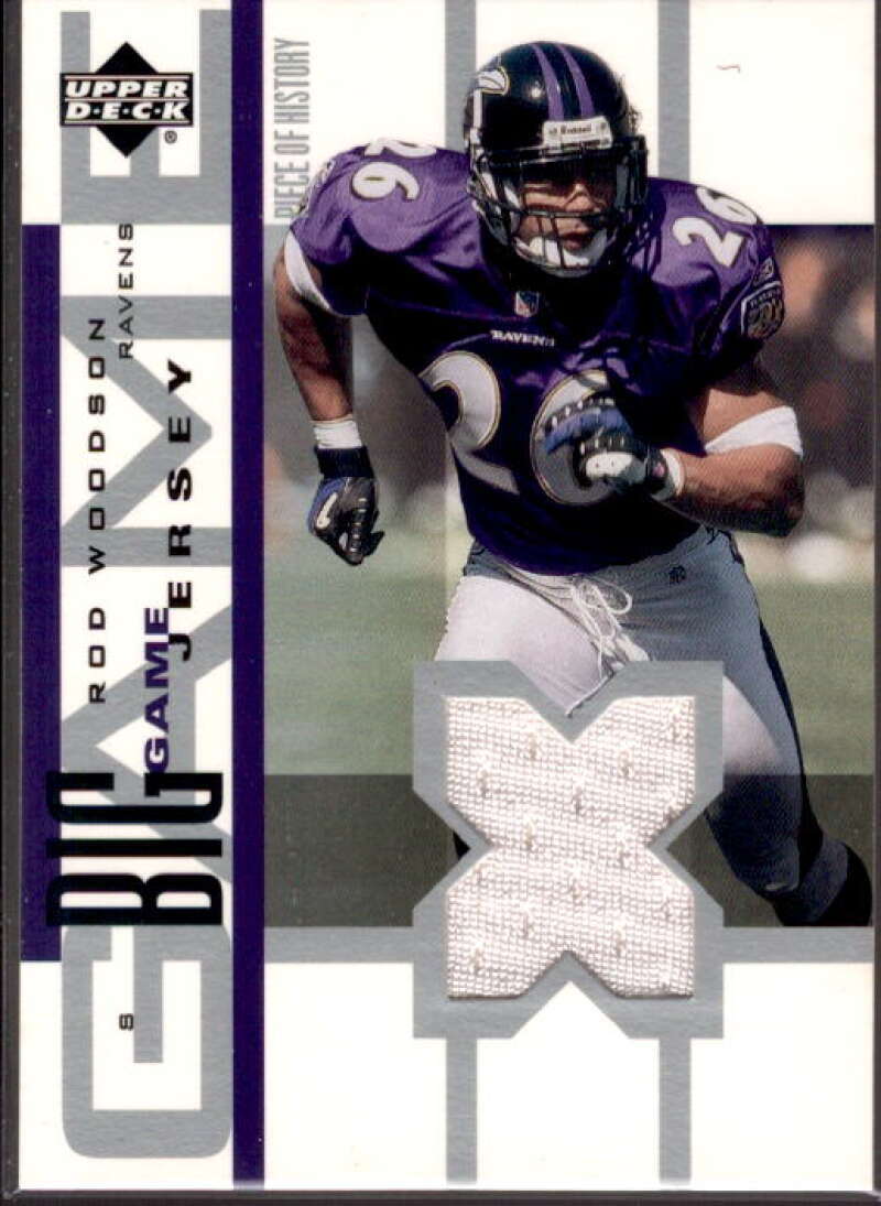 Rod Woodson Card 2002 UD Piece of History The Big Game Jerseys #BGJRW  Image 1